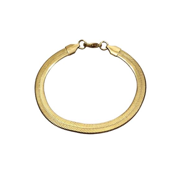 private Jewelry - Gold Herringbone Bracelet 5.5 mm, 7 inches long‎